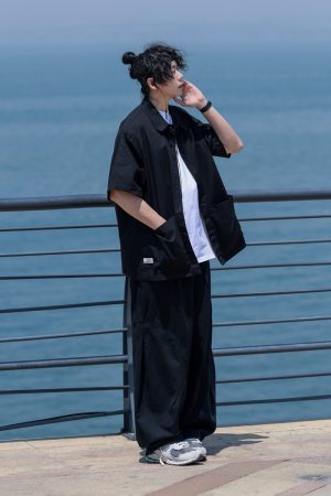 Retro Japanese Casual Short-Sleeve Shirt for Men - Versatile Lapel Design, Summer Workwear, Trendy Half-Sleeve Style