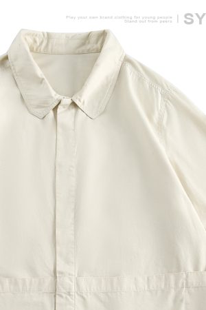 Retro Japanese Casual Short-Sleeve Shirt for Men - Versatile Lapel Design, Summer Workwear, Trendy Half-Sleeve Style
