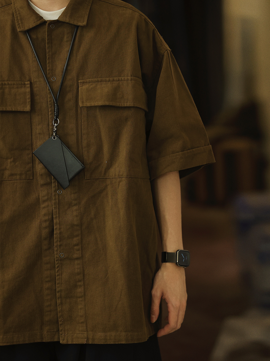 Retro Japanese Style Short Sleeve Shirt Jacket for Men - Loose Casual Summer Workwear for City Boys Retro Japanese Style Short Sleeve Shirt Jacket for Men - Loose Casual Summer Workwear for City Boys