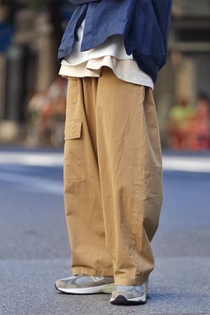 Retro Japanese-Style Wide-Leg Work Pants for Men and Women, Loose Trendy Fit, Versatile Multi-Pocket Design
