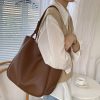 Retro 港风 Large Capacity Shoulder Tote Bag for Women - Chic Commuting Underarm Design