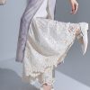 Retro Layered Qipao Wide-Leg Pants Skirt with Water-Soluble Lace Embroidery - Skin-Friendly Nine-Point Trousers for Women
