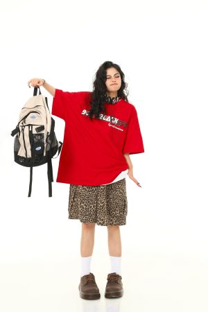 Retro Leopard Print Cargo Shorts for Men and Women - Loose Wide-Leg Style with Multiple Pockets, Trendy Streetwear