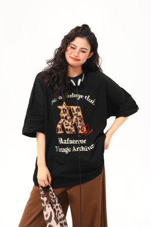 Retro Letter Patch Embroidered Short-Sleeve T-Shirt for Women - Trendy Casual Summer Top, Loose Fit, American Vintage Style