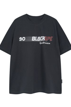 Retro Letter Print Short Sleeve T-Shirt for Men and Women - Trendy Loose Fit Red Tee for Summer - American Style