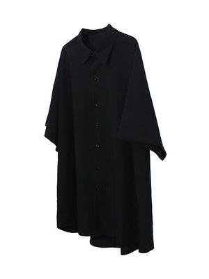 Retro Loose Draped Solid Color Short Sleeve Shirt for Women - Versatile American Style Couple Top