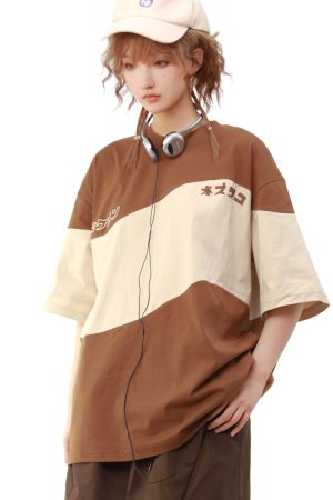 Retro Loose-Fit Casual Men's T-Shirt with Short Sleeves - Japanese Style Summer Top for Couples