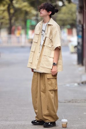 Retro Loose Multi-Pocket Wide-Leg Casual Pants for Men - Trendy 90s Inspired Straight-Leg Work Trousers