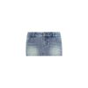 Retro Low-Waist Washed Distressed Stretchy Denim Blue Ultra-Short Skirt Pants - Y2K Inspired Fashion for Trendy Outfits