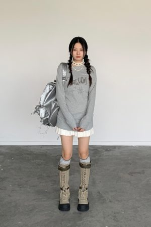 Retro Metal Decorative Slim-Fit Multi-Color Hooded Dress for 90s Inspired Style