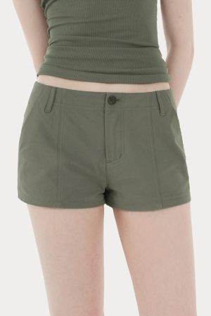 Retro Mid-Low Waist Straight Leg Work Shorts for Men, Casual Summer Style, 90s Inspired Fashion, Versatile Everyday Wear