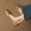Retro Minimalist Genuine Leather Flats - Handmade Deer and Nara Cowhide Versatile Shallow Mouth Grandma Shoes for Women