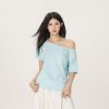 Retro Off-Shoulder T-Shirt for Women - Summer Short Sleeve Slim Fit - Unique Beautiful Hot Girl Style