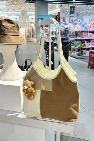 Retro Patchwork Color-Blocking Shoulder Bag - High-End Matte Texture Crossbody Bag for Autumn/Winter 2025, Large Capacity