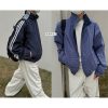 Retro Patchwork Reversible Jacket for Men and Women - Casual Three-Stripe Plaid Layering for Spring & Autumn Commuting