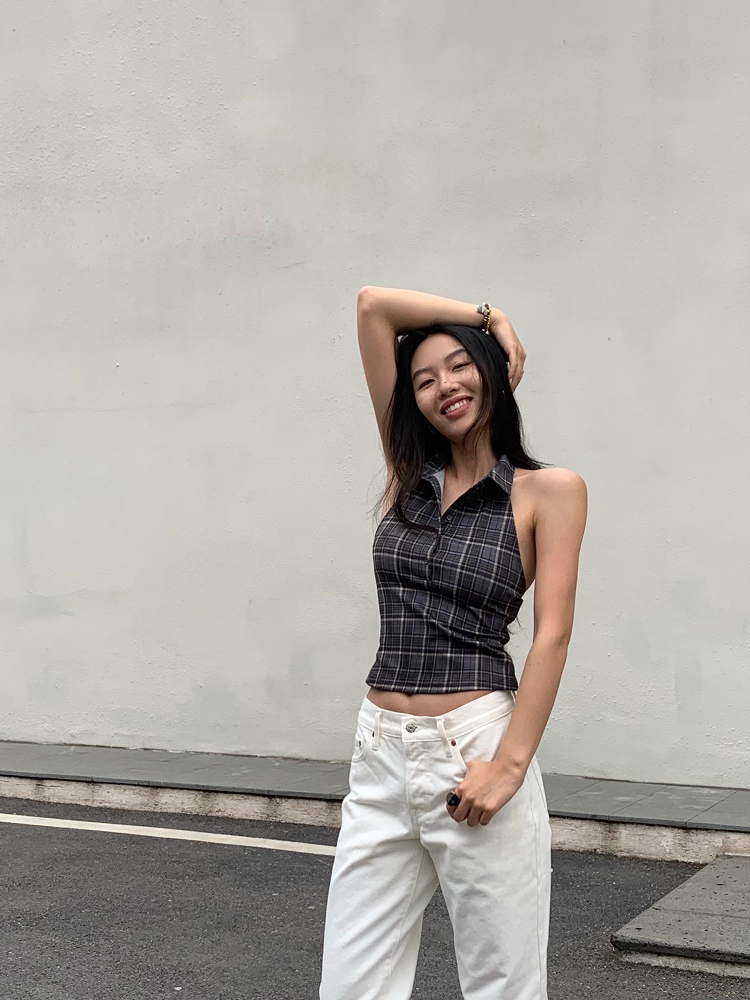 Retro Plaid Halter Polo - 5-Second Outfit Emergency Kit, Slimming Design for Effortless Style, Perfect for Y2K Fashion Lovers Retro Plaid Halter Polo - 5-Second Outfit Emergency Kit, Slimming Design for Effortless Style, Perfect for Y2K Fashion Lovers