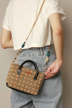 Retro Print Small Square Handbag & Crossbody Bag for Women - Versatile High-Quality 2024 Spring/Summer Fashion Accessory