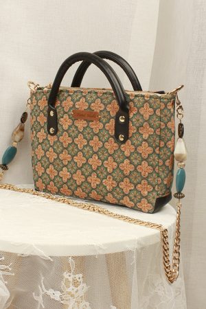 Retro Print Small Square Handbag & Crossbody Bag for Women - Versatile High-Quality 2024 Spring/Summer Fashion Accessory