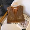 Retro PU Leather Embroidered Tassel Vest Jacket for Women - Loose Short Layered Style for Travel, Inspired by Hong Kong and Xinjiang