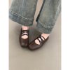 Retro Sheepskin Cross-Strap Flat Shoes with Square Toe & Pig Nose - Women's Ballet Flats, Shallow Mouth Mary Jane Style