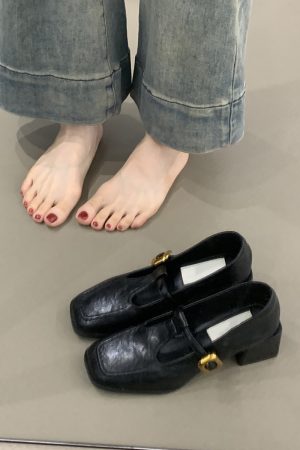 Retro Sheepskin High-Heeled Mary Jane Shoes - Square Toe, Chunky Heel, One-Strap Buckle, Elegant Commuter Style for Women
