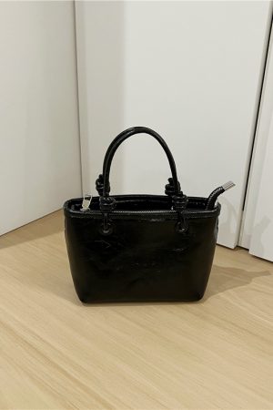 Retro Shiny Handheld Vegetable Basket Bag - Versatile Casual Women's Crossbody Small Square Bag for Spring/Summer 2025