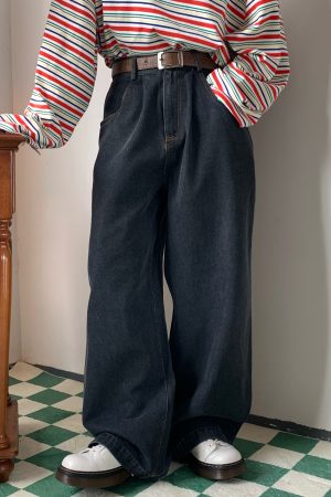 Retro Solid Color Plus Size Wide Leg Pants - Handmade Hong Kong Style, Versatile Loose Floor-Length Trousers for Trendy Looks