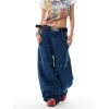 Retro Spicy Girl Loose Wide-Leg Jeans for Women - American Street Hip-Hop Curved Blade Design, Y2K Fashion