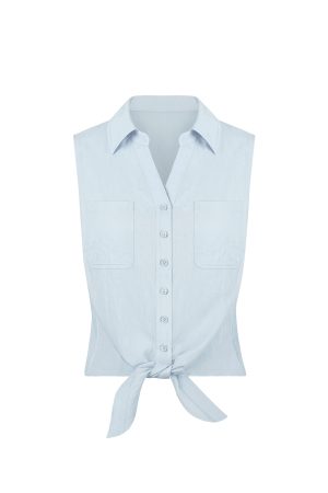 Retro-Style Sleeveless Cropped Shirt Vest Top for Women - Vintage-Inspired Fashion, Perfect for 90s and Y2K Styles