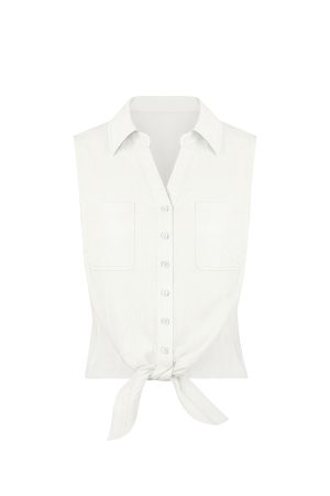 Retro-Style Sleeveless Cropped Shirt Vest Top for Women - Vintage-Inspired Fashion, Perfect for 90s and Y2K Styles