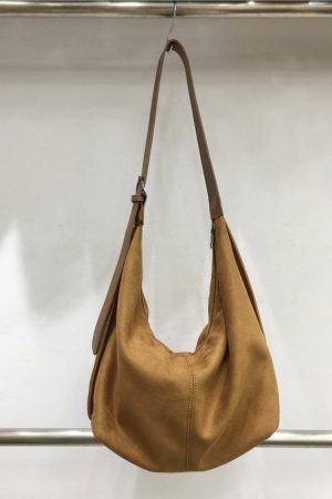 Retro Suede Dumpling Bag for Autumn/Winter - Korean Niche Design Commuting Shoulder Crossbody Tote