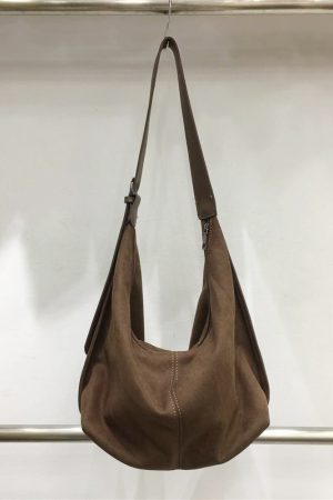 Retro Suede Dumpling Bag for Autumn/Winter - Korean Niche Design Commuting Shoulder Crossbody Tote