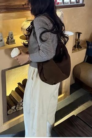 Retro Suede Tote Bag for Women - 2025 Autumn Winter Versatile Shoulder Dumpling Bag, Stylish Underarm Accessory