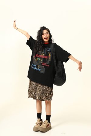 Retro Tie-Dye Letter Design Short-Sleeve T-Shirt for Men and Women - Summer Trendy American Streetwear