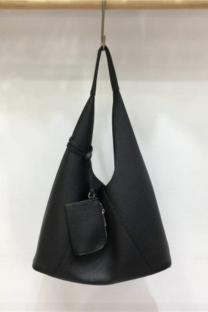 Retro Triangle Tote Bag for Women - Large Capacity Soft Leather Shoulder Bag in Minimalist Style, Perfect for Casual Outfits