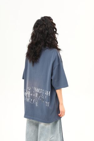 Retro Vintage Letter Print Short Sleeve T-Shirt for Women - Trendy American Style Summer Tee