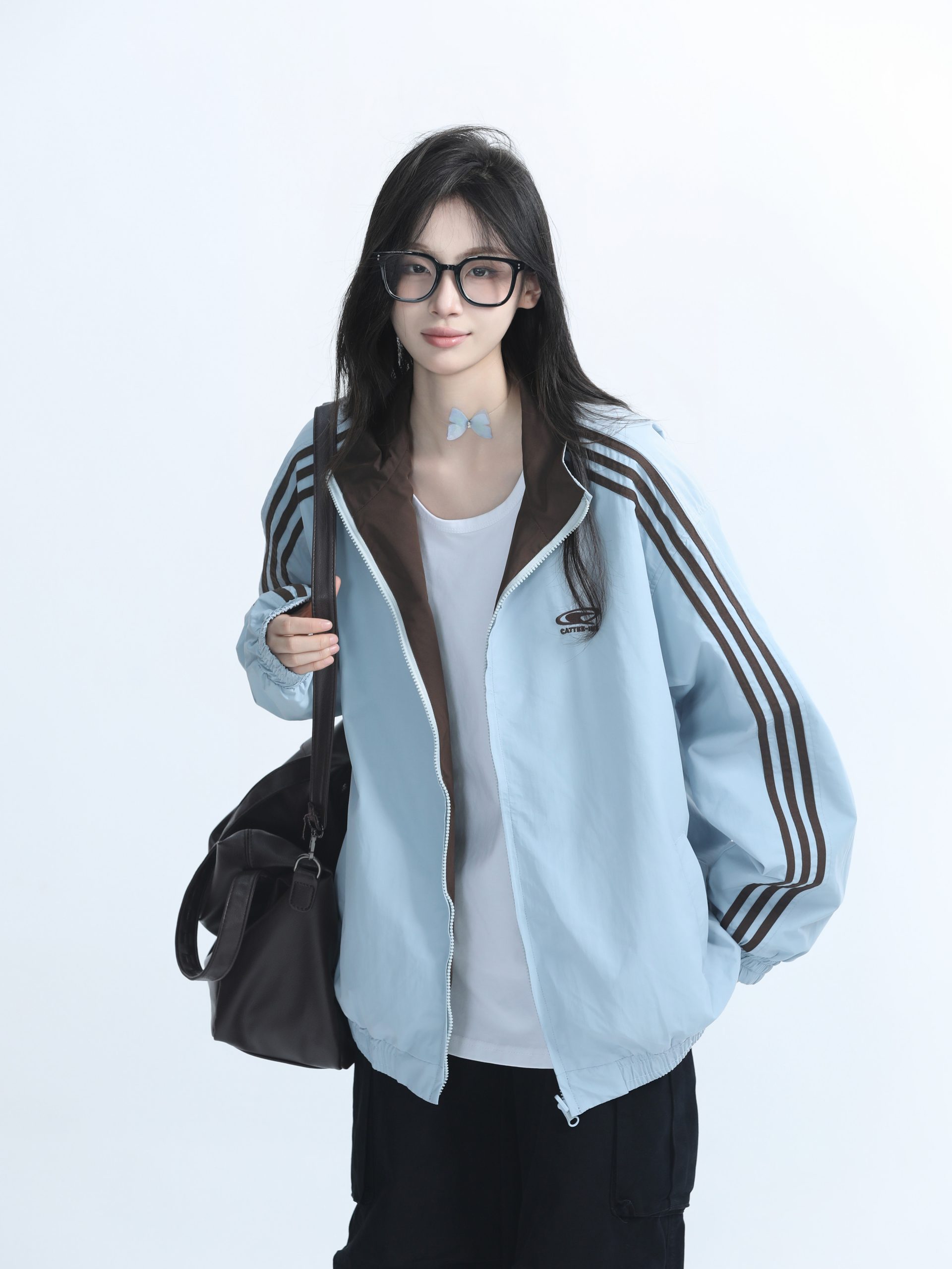 Reversible Brown Jacket for Women - American Retro Style, Loose Fit, Autumn Trend, Casual Layering Essential Reversible Brown Jacket for Women - American Retro Style, Loose Fit, Autumn Trend, Casual Layering Essential