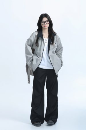 Reversible Brown Jacket for Women - American Retro Style, Loose Fit, Autumn Trend, Casual Layering Essential