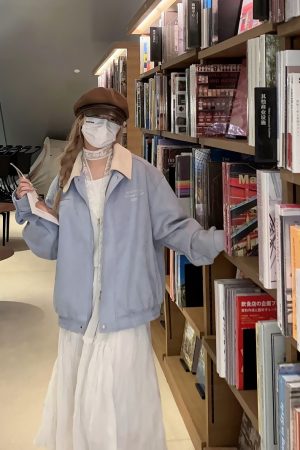 Reversible Suede Baseball Jacket for Couples - Spring 90s American Hip-Hop Embroidered Trendy Style