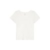Ribbed V-Neck Fitted Short Sleeve Women's T-Shirt - Slim Solid Color Top for Summer 2025, Casual Chic Style
