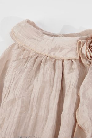 Romantic Floral Layered Halter Top with Ribbon Waist-Cinching - Sweet 3D Design Summer Blouse for Women