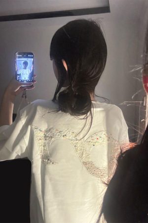 Round Neck Short Sleeve T-Shirt for Women - Heavyweight Casual Top with Letter Embroidery - Summer Loose Fit American Style