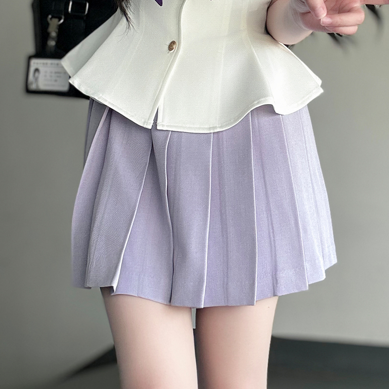 Ruffled Women's Summer JK Uniform Sailor Suit in Purple - College Style Waist-Defined Short Sleeve Set Ruffled Women's Summer JK Uniform Sailor Suit in Purple - College Style Waist-Defined Short Sleeve Set