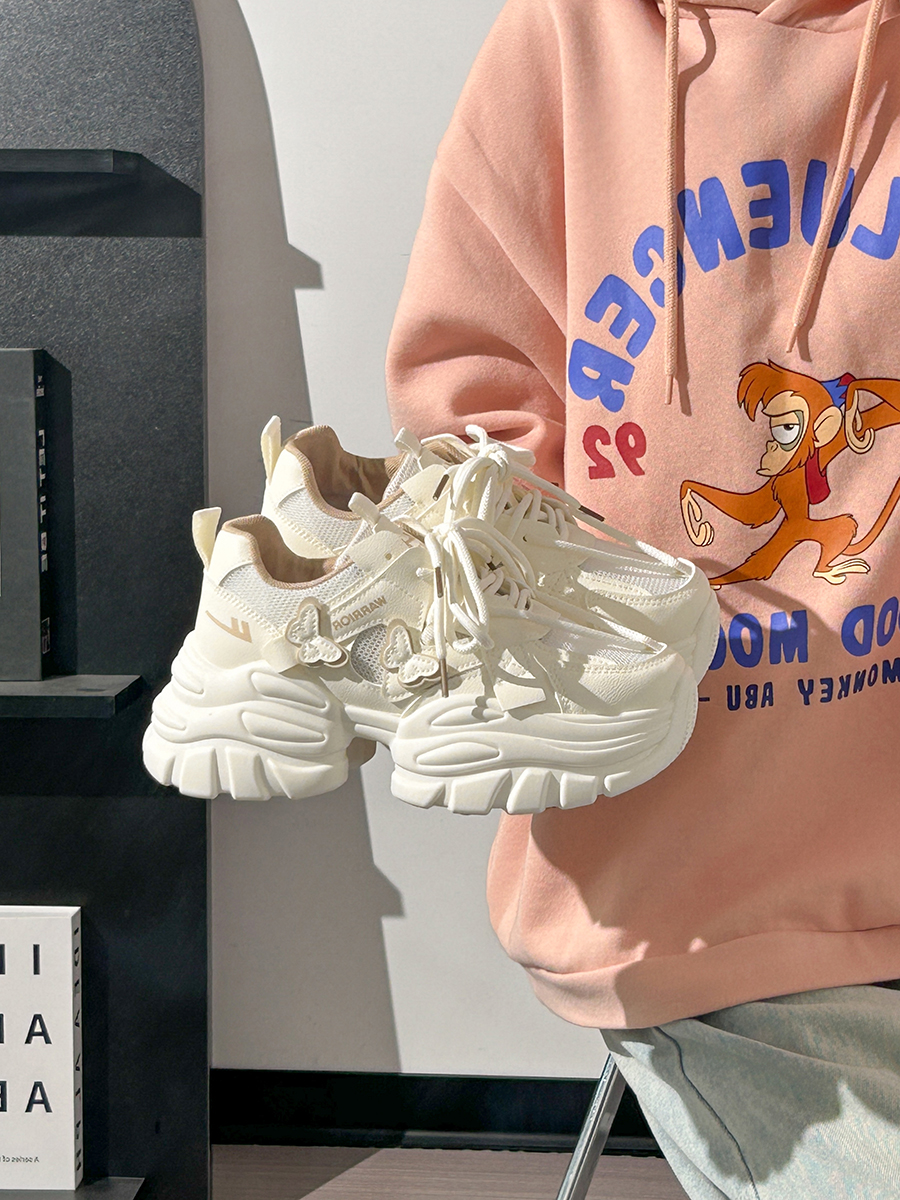 Sakura Pink Butterfly Dad Shoes for Women - 2025 New Style Mesh Breathable Sports Shoes with Height Increase - Trendy Casual Footwear Sakura Pink Butterfly Dad Shoes for Women - 2025 New Style Mesh Breathable Sports Shoes with Height Increase - Trendy Casual Footwear