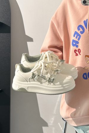 Sakura Pink Butterfly Sneakers for Women - 2025 Summer Euro Style Versatile Big Toe Shoes, Trendy & Hot Selling Footwear