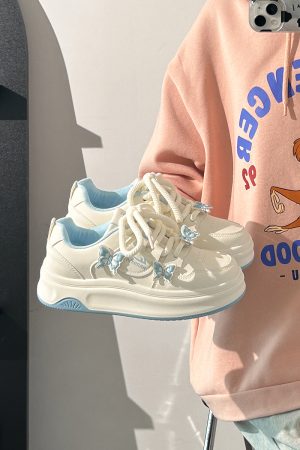 Sakura Pink Butterfly Sneakers for Women - 2025 Summer Euro Style Versatile Big Toe Shoes, Trendy & Hot Selling Footwear