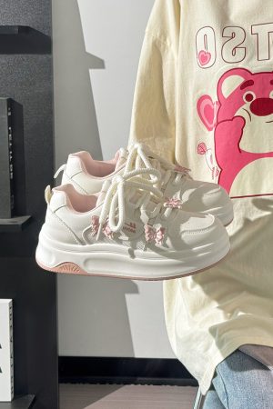 Sakura Pink Butterfly Sneakers for Women - 2025 Summer Euro Style Versatile Big Toe Shoes, Trendy & Hot Selling Footwear