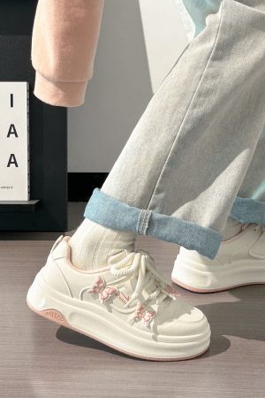 Sakura Pink Butterfly Sneakers for Women - 2025 Summer Euro Style Versatile Big Toe Shoes, Trendy & Hot Selling Footwear