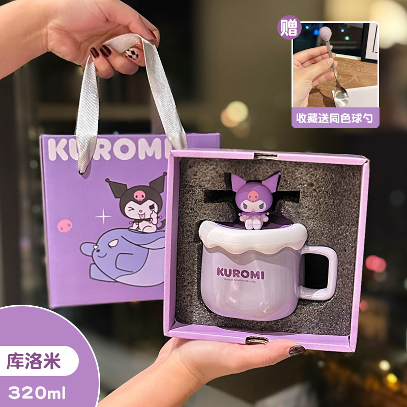 Sanrio Kuromi Ceramic Mug - Cute Cinnamoroll Coffee Cup, Perfect Birthday Gift for Girls, Collectible Kawaii Style Drinkware Sanrio Kuromi Ceramic Mug - Cute Cinnamoroll Coffee Cup, Perfect Birthday Gift for Girls, Collectible Kawaii Style Drinkware