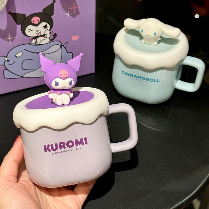 Sanrio Kuromi Ceramic Mug - Cute Cinnamoroll Coffee Cup, Perfect Birthday Gift for Girls, Collectible Kawaii Style Drinkware Sanrio Kuromi Ceramic Mug - Cute Cinnamoroll Coffee Cup, Perfect Birthday Gift for Girls, Collectible Kawaii Style Drinkware